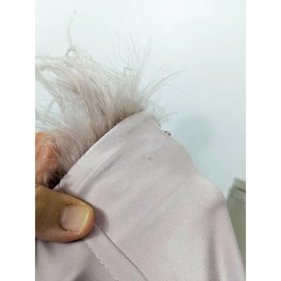 LAVISH ALICE NWT Pink Satin Feather Strapless Mini Dress Size 6 - Picture 9 of 9